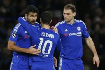 1-0. Los jugadores del Chelsea celebraron el primer tanto.