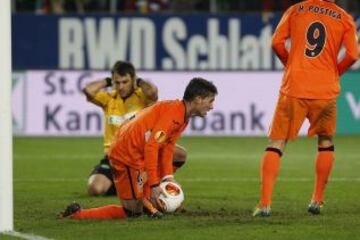 St. Gallen-Valencia. Piatti tras anotar el 2-2.