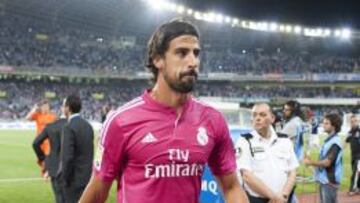 Khedira abandona Anoeta tras perder ante la Real.