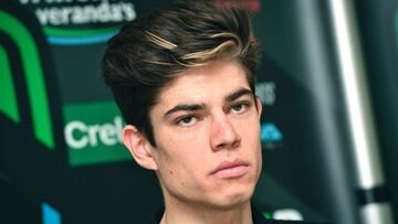 Wout Van Aert, en una rueda de prensa durante su etapa en el Veranda's Willems en 2017.