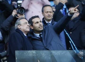 Florentino Pérez and Khaldoon Al Mubarak.