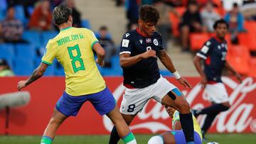 La selección de República Dominicana cayó goleada 6-0 ante su similar de Brasil en su segundo partido de la Copa Mundial Sub 20 que se celebra en Argentina.