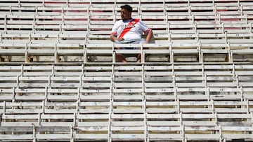 Soccer Football - Copa Libertadores Final - Second leg - River Plate v Boca Juniors - Antonio Vespucio Liberti Stadium, Buenos Aires, Argentina - November 25, 2018 A fan inside the stadium before the match REUTERS/Marcos Brindicci TPX IMAGES OF THE