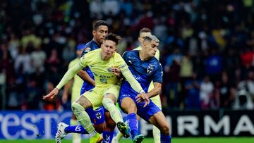  (L-R), Brian Rodriguez of America and German Berterame of Monterrey during the game America vs Monterrey, corresponding to Round 14 of the Torneo Clausura 2023 of the Liga BBVA MX, at Azteca Stadium, on April 08, 2023.

<br><br>

(I-D) Brian Rodriguez de America y German Berterame de Monterrey durante el partido America vs Monterrey, Correspondiente a la Jornada 14 del Torneo Clausura 2023 de la Liga BBVA MX, en el Estadio Azteca, el 08 de Abril de 2023.