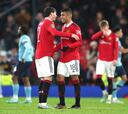 Eriksen y Rashford marcan, Garnacho promete