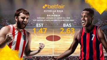 Estrella Roja de Belgrado vs. Baskonia Vitoria-Gasteiz: horario, TV, estadísticas, clasificación y pronósticos