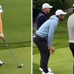 Scottie Scheffler’s hilarious reaction after Peyton Manning hits a house with his swing