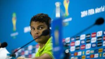 Thiago Silva, durante la conferencia de prensa en Belo Horizonte.