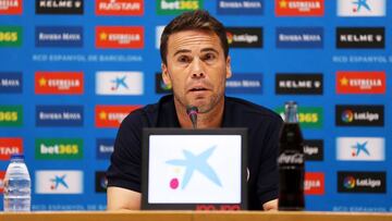 Rueda de prensa de Rubi, técnico del Espanyol.