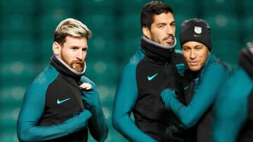 Tridente en Celtic Park.