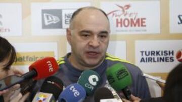 Pablo Laso, en la rueda de prensa.