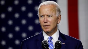 FILE PHOTO: Democratic U.S. presidential candidate and former Vice President Joe Biden arrives to speak about modernizing infrastructure and his plans for tackling climate change during a campaign event in Wilmington, Delaware, U.S., July 14, 2020. REUTER