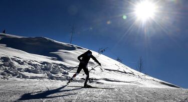Calentamiento antes de competir en biatlón