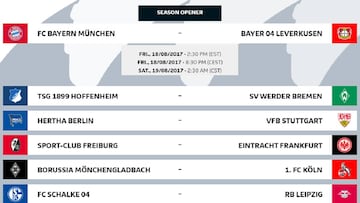 Bundesliga 2017/18 fixtures confirmed