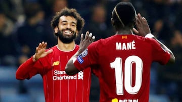 Salah celebra uno de los goles ante el Genk.