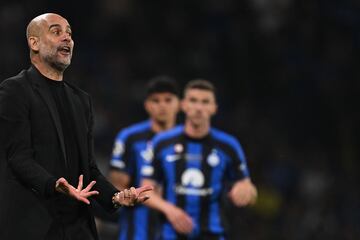 Pep Guardiola, entrenador del Manchester City, en la final de la Champions League.