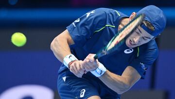 Alex de Miñaur, contra Taylor Fritz en las ATP Finals.