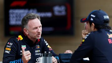 Christian Horner y Sergio Pérez (Red Bull). F1 2024.