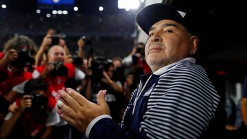 Soccer Football - Superliga - Boca Juniors v Gimnasia y Esgrima - Alberto J. Armando Stadium, Buenos Aires, Argentina - March 7, 2020    Gimnasia y Esgrima coach Diego Maradona before the match     REUTERS/Agustin Marcarian     TPX IMAGES OF THE DAY