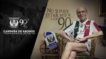 Promoción de la campaña de abonos del Leganés con la segunda equipación.