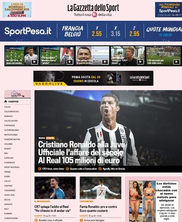 Así ha reaccionado la prensa mundial al fichaje de Cristiano