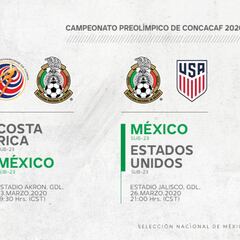 Fechas y horarios de la Selección Mexicana en el Preolímpico de la Concacaf