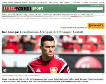 Spiegel de Alemania lamentó la noticia de Aránguiz.