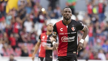 Julian Quinones celebrates his goal 4-1 of Atlas during the game Atlas vs Pachuca, corresponding to Round 15 of the Torneo Clausura 2023 of the Liga BBVA MX, at Stadium, on April 15, 2023.
<br><br>
Julian Quinones celebra su gol 4-1 de Atlas durante el partido Atlas vs Pachuca, Correspondiente a la Jornada 15 del Torneo Clausura 2023 de la Liga BBVA MX, en el Estadio Jalisco, el 15 de Abril de 2023.