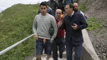 Araujo con la prensa.
