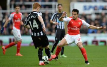 Alexis Sánchez tuvo un irregular cometido en el triunfo de Arsenal sobre Newcastle.