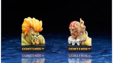 Las figuras de los personajes derrotados de Street Fighter II