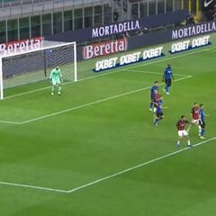 El milimétrico pase de Vidal que casi significa el empate del Inter