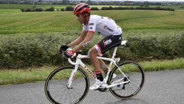 El ciclista español Alberto Contador del Trek Segafredo durante la 11ª etapa del Tour de Francia entre las localidades de Eymet y Pau.