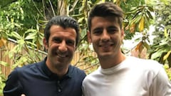 Álvaro Morata se reúne con Luis Figo en Madrid