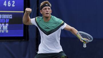 Alejandro Davidovich celebra un punto durante su partido ante Hubert Hurkacz en el US Open 2020.