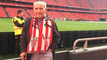 Marcos, un fiel seguidor del Athletic al que su nieta le est¨¢ preparando una gran sorpresa por su 90 cumplea?os.