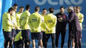 Entrenamiento del Barcelona.