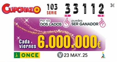 Cuponazo de la ONCE: comprobar los resultados del sorteo hoy, viernes 23 de mayo