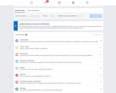 Cómo ver y descargar toda la información que Facebook guarda de ti