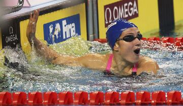 El Mundial de Piscina corta de Doha en 2014 deparó grandes triunfos para Mireia Belmonte. Consiguió el oro en 200 mariposa y 400 estilos además de sendos récords del mundo. Logró otros dos oros más, en en 800 y 400 libres.