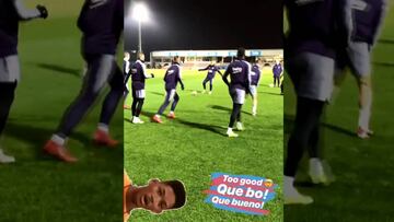 El notable 'tontito' en práctica del Barça con Vidal incluido