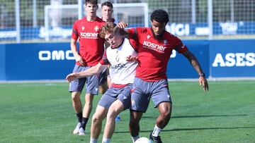 Rosier en un entrenamiento previo a su lesión.