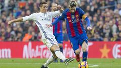 Cristiano y Messi, durante el Clásico disputado en el Camp Nou que terminó con 1-1.