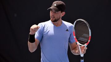 Dominic Thiem, durante su partido contra Giulio Zeppieri en Brisbane.