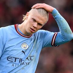 Erling Haaland suma 3 partidos en 2023 sin anotar con el Manchester City