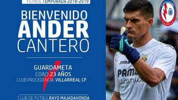 Ander Cantero llega al Rayo Majadahonda. 