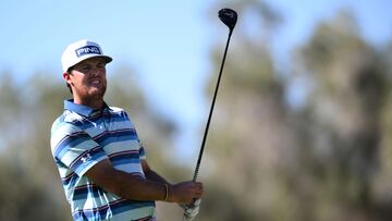 LAS VEGAS, NEVADA - OCTOBER 07: Mito Pereira of Chile plays his shot from the fourth tee during the second round of the Shriners Children's Open at TPC Summerlin on October 07, 2022 in Las Vegas, Nevada.   Orlando Ramirez/Getty Images/AFP