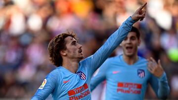 Griezmann celebra el gol tras marcar ante el Rayo Vallecano.