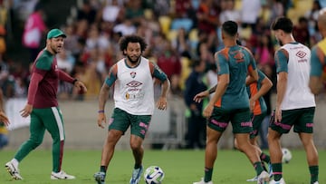 Soccer Football - Brasileiro Championship - Fluminense v Corinthians - Estadio Maracana, Rio de Janeiro, Brazil - October 19, 2023 Fluminense's Marcelo during the warm up before the match REUTERS/Ricardo Moraes
