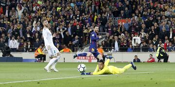 Messi y Keylor Navas.